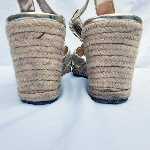 MERONA Gold Wedge Espadrilles Sandals | Size 11M w/Box - Picture 8 of 12